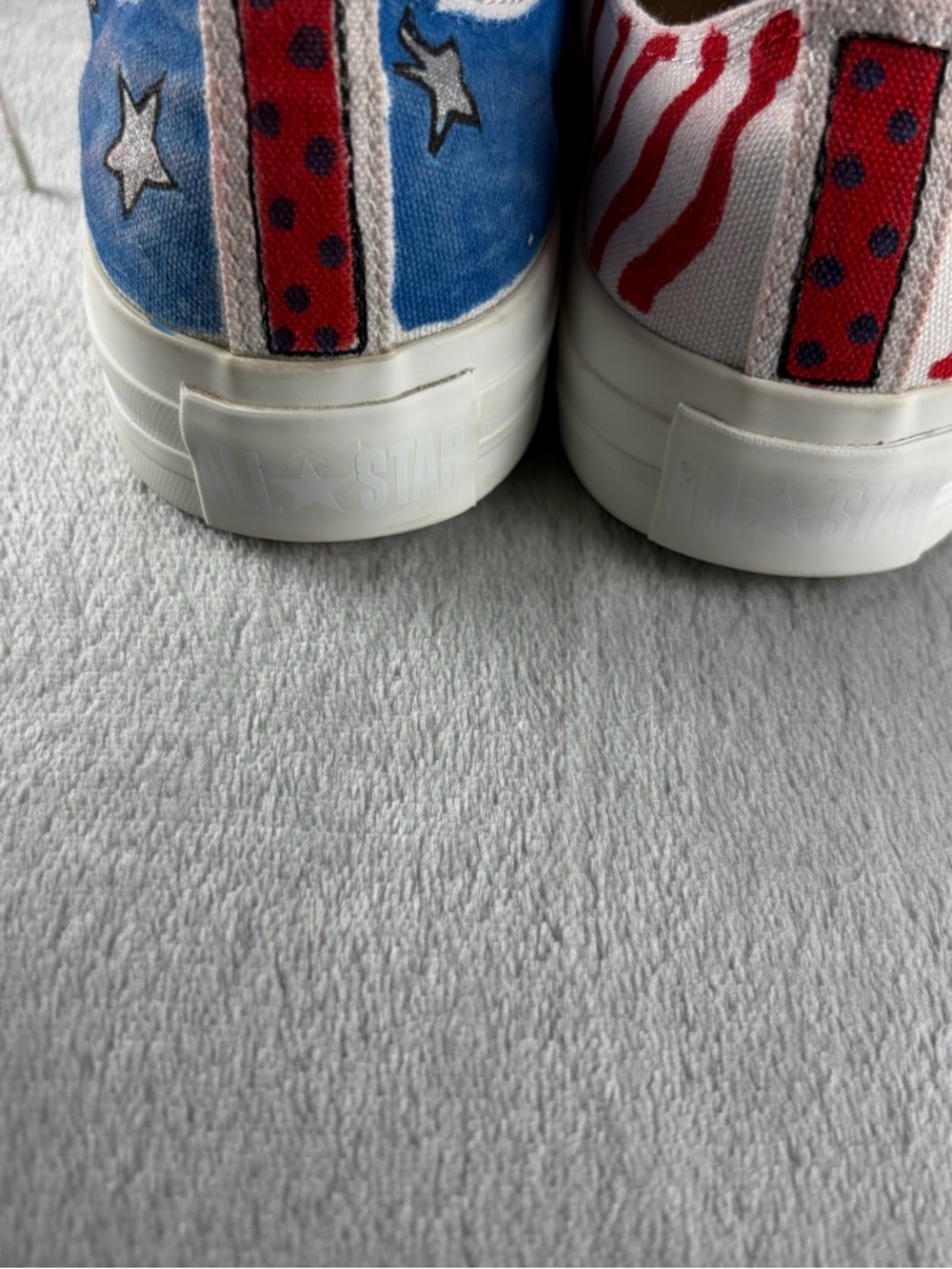 Unisex Handpainted Custom Patriotic themed Converse sneakers Women’s 8 Mens 6 - Picture 7 of 10